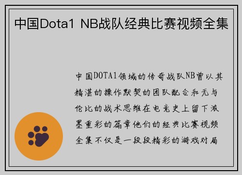 中国Dota1 NB战队经典比赛视频全集